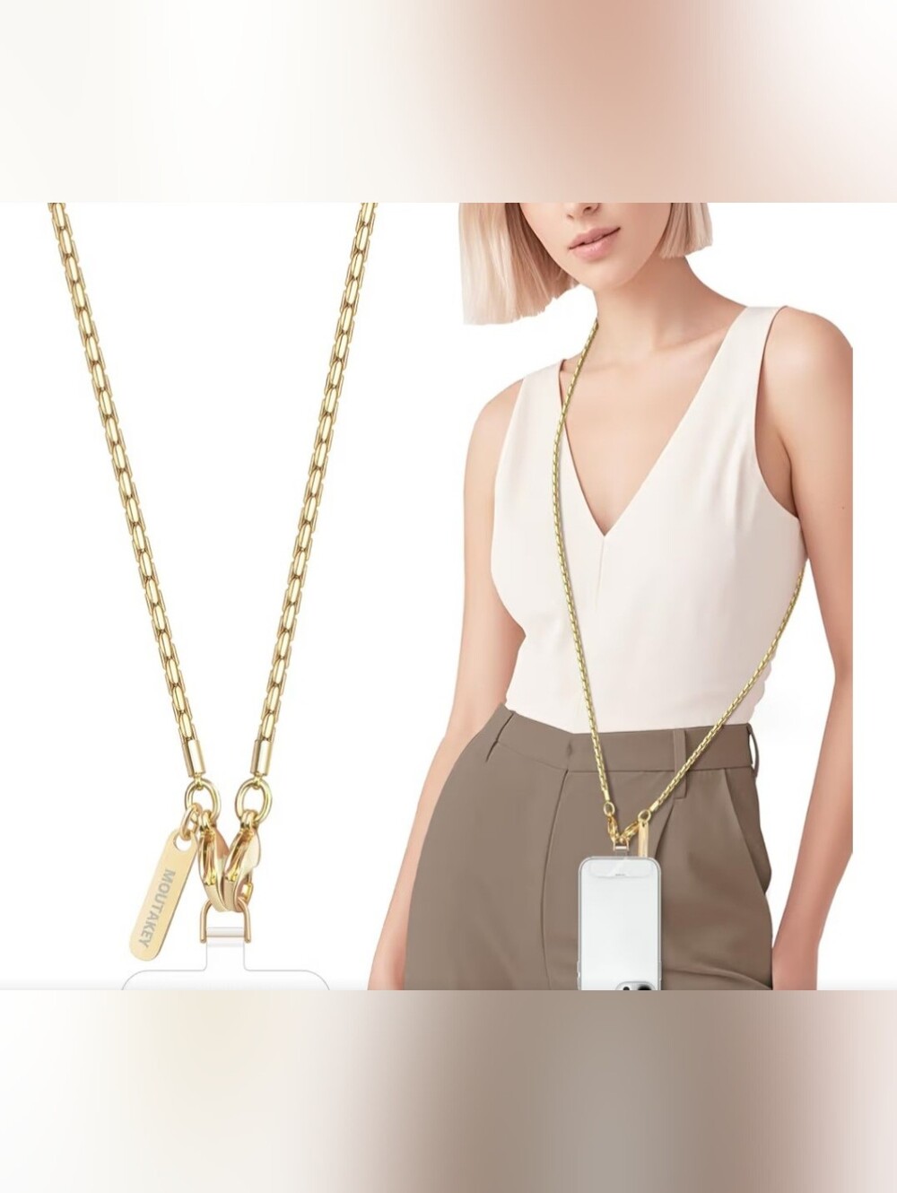 NWT Gold Phone Crossbody Lanyard Holster - Stylish Hands-Free Carry
